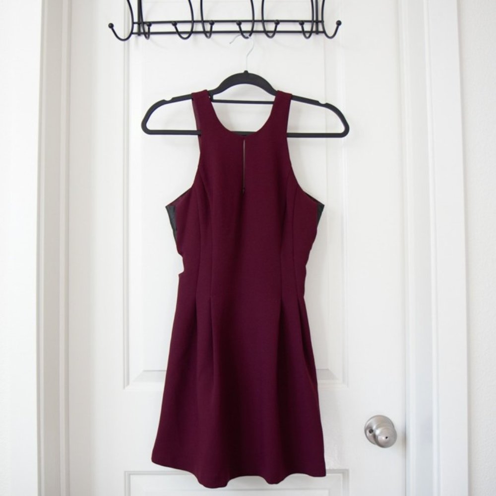 BCBGeneration Burgundy Faux Leather Dress | size 2